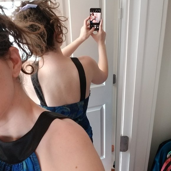 Marciano Silk Blue & Black Top Size Small - Picture 2 of 7